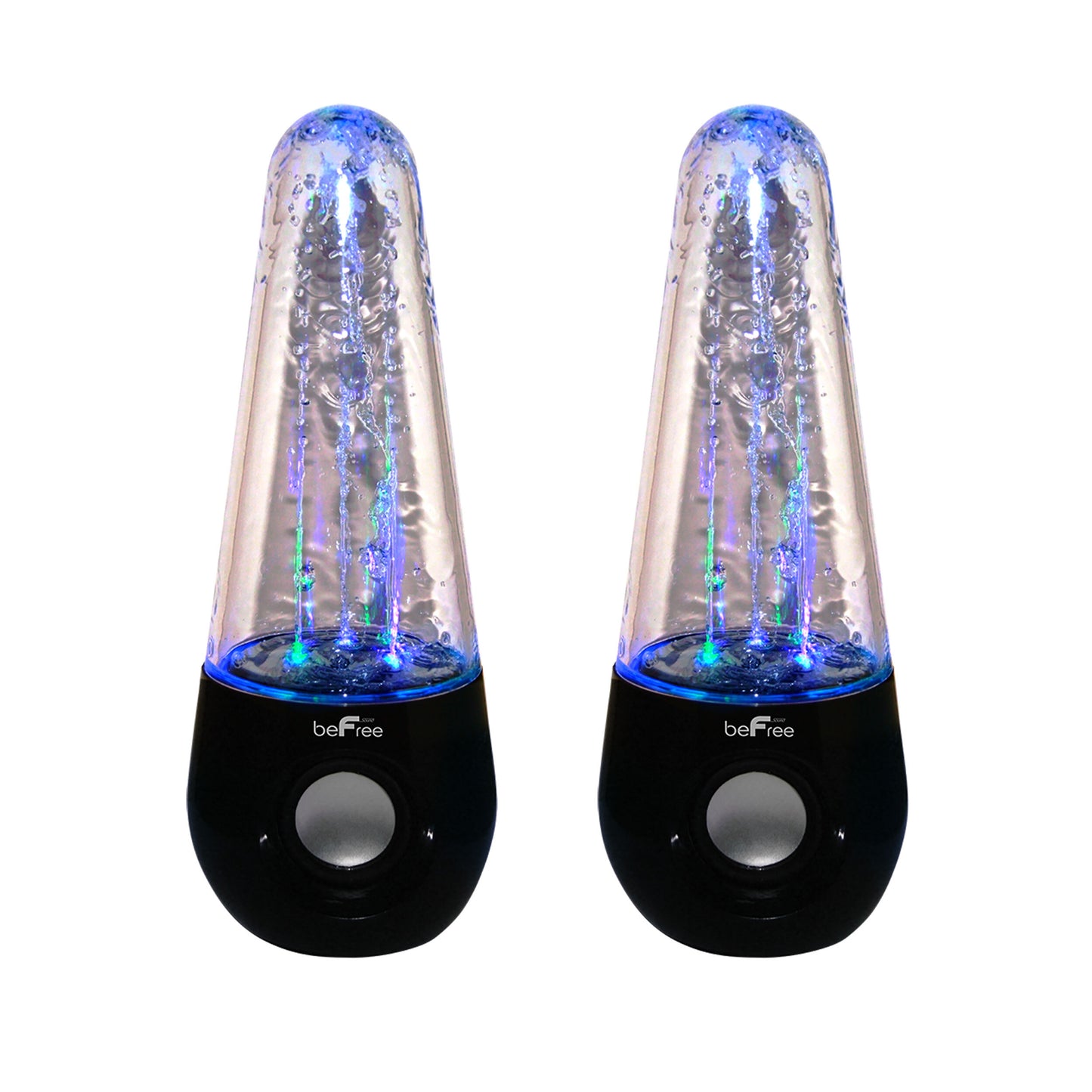 beFree Sound Bluetooth LED Dancing Water Multimedia Speakers in Black