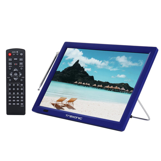 Rerurbished Trexonic Portable Rechargeable 14 Inch LED TV with HDMI, SD/MMC, USB, VGA, AV In/Out and Built-in Digital Tuner